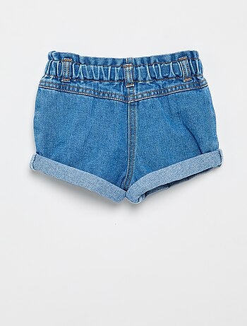 Denim short met hartjesmotief
