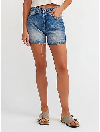 Denim short met hoge taille en knoopsluiting dilvin