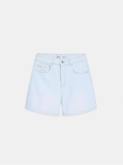 Denim short met hoge taille en wijde pijp dilvin - Kiabi Denim short met hoge taille en wijde pijp dilvin - Kiabi