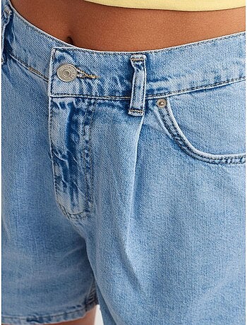 Denim short met hoge taille en wijde pijp dilvin