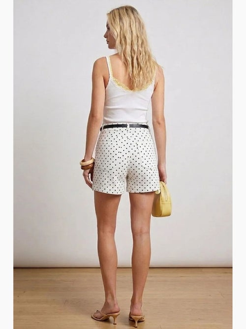 Denim short met hoge taille, stippen en riem bdart - Kiabi Denim short met hoge taille, stippen en riem bdart - Kiabi