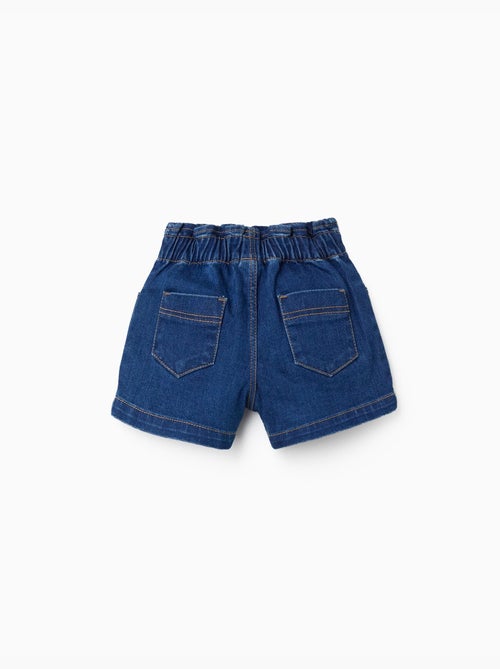 Denim short met paperbag taille en zakken - Kiabi Denim short met paperbag taille en zakken - Kiabi