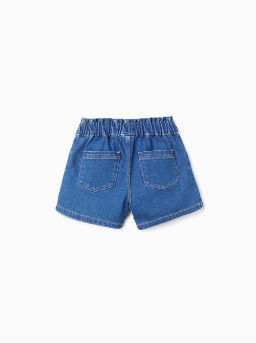 Denim short met paperbag tailleband - Kiabi