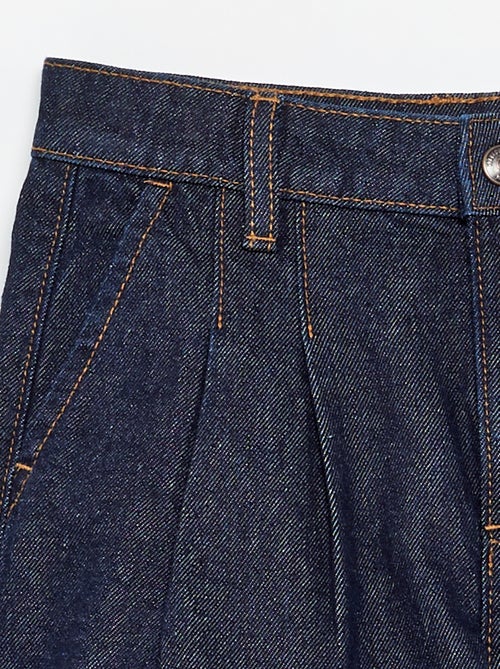 Denim short met plissé-effect - Kiabi