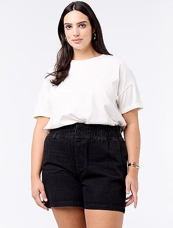 Denim short met zakken