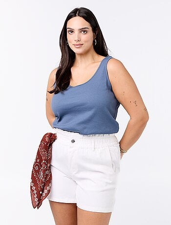 Denim short met zakken