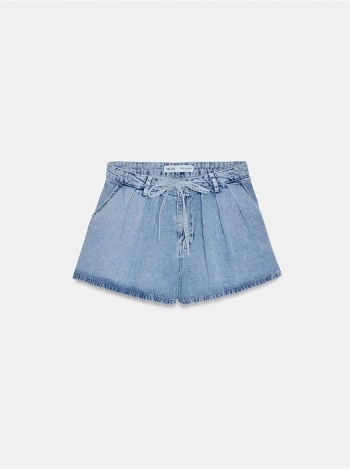 Denim short van katoen met hoge taille en wijde pijp dilvin - Kiabi Denim short van katoen met hoge taille en wijde pijp dilvin - Kiabi