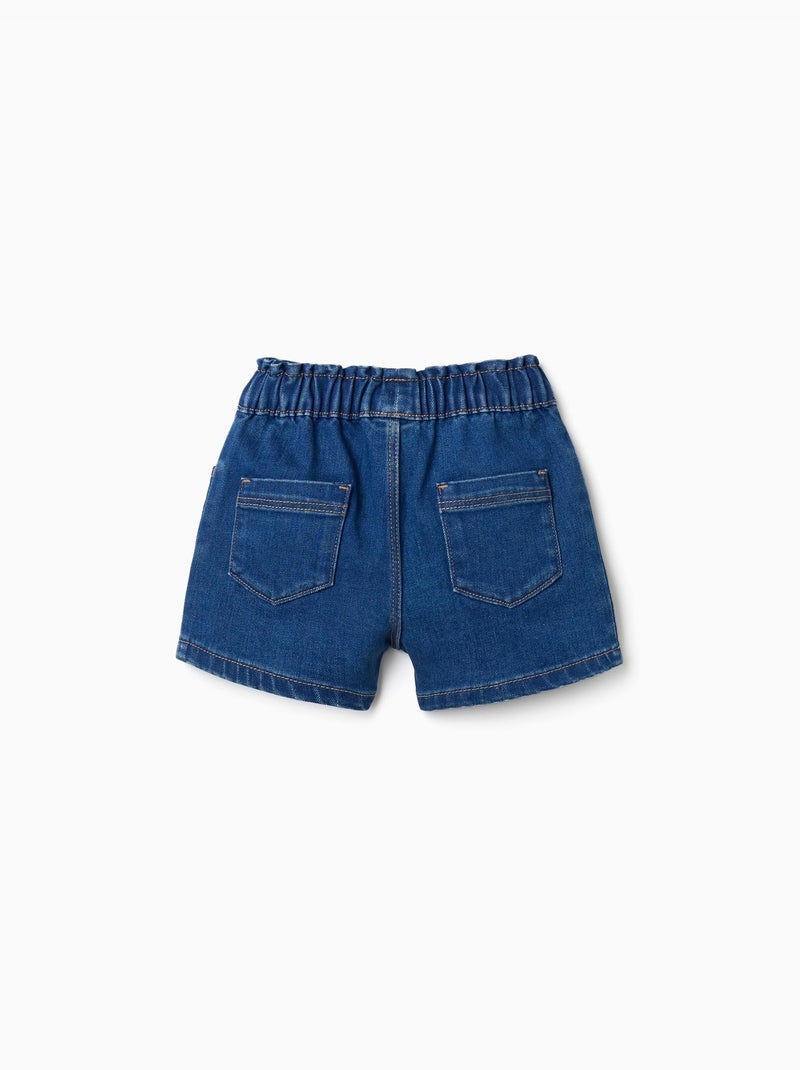 Denim shorts met paperbag tailleband Blauw Blauw - Kiabi