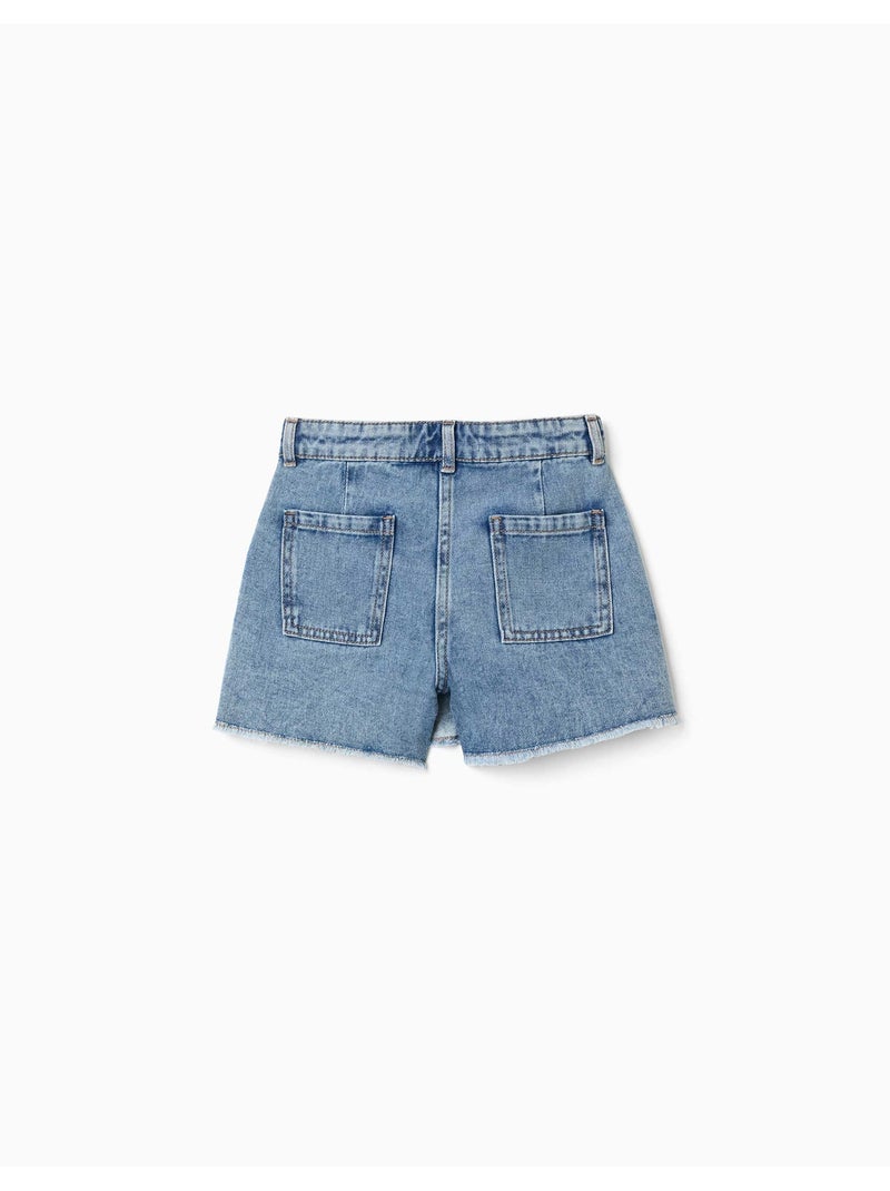 Denim skort met asymmetrische sluiting aan de voorkant Blauw Blauw - Kiabi