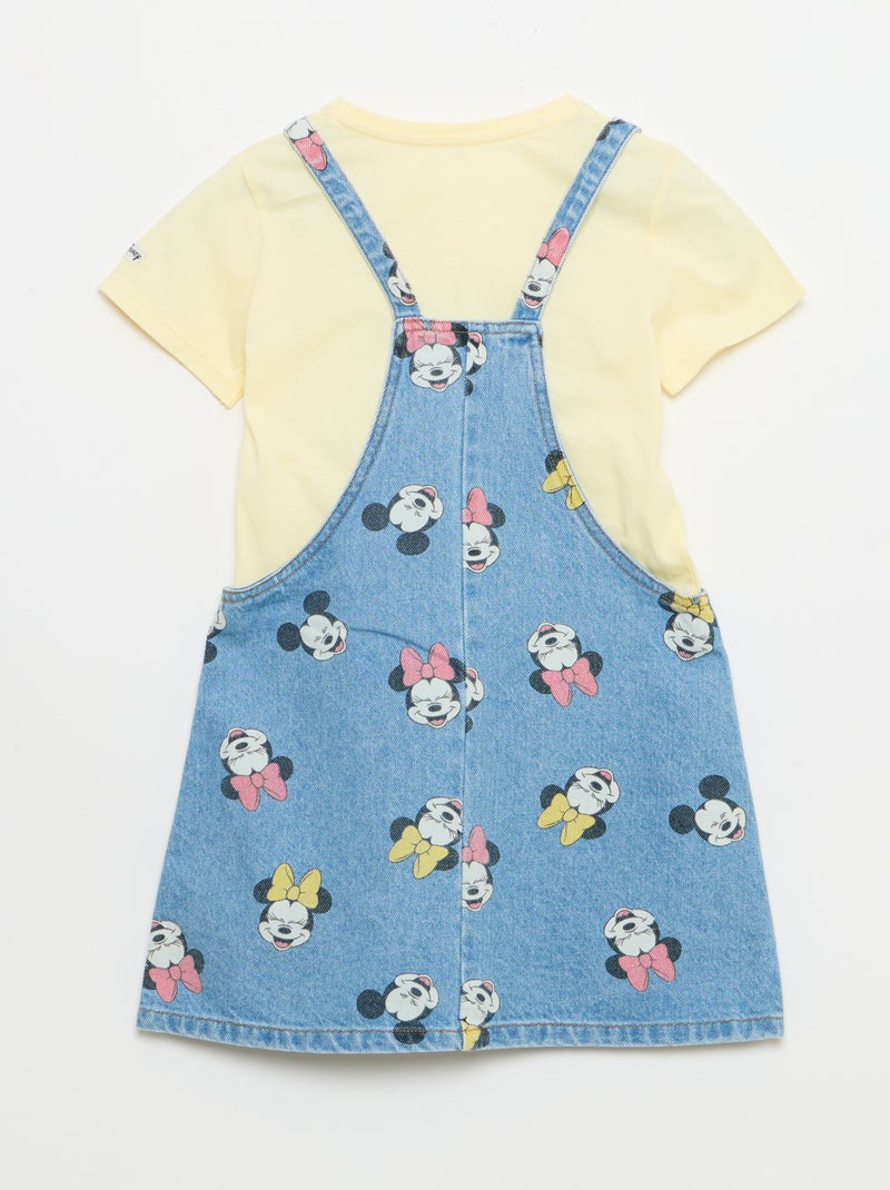 Denim tuinbroek met ruches Geel - Kiabi