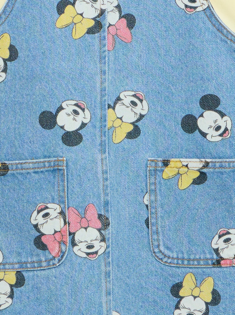 Denim tuinbroek met ruches Geel - Kiabi