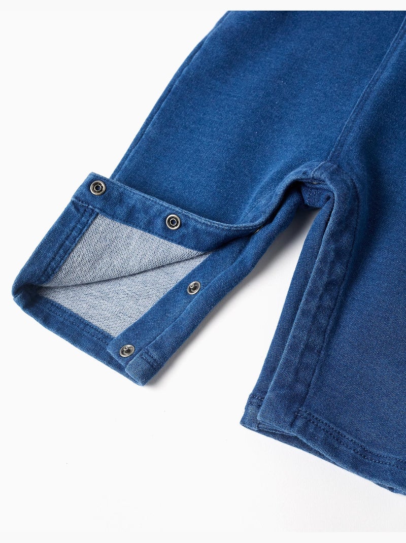 Denim tuinbroek met verstelbare bandjes Blauw Blauw - Kiabi