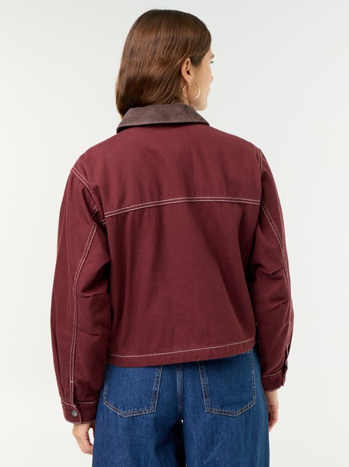Denim workwearjas met fluwelen kraag - Kiabi Denim workwearjas met fluwelen kraag - Kiabi