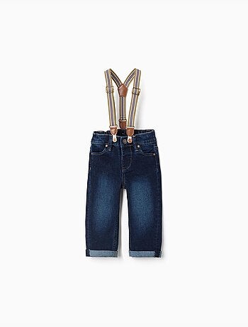 Denimbroek met afneembare bretels