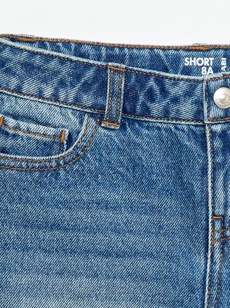 Denimshort met hoge taille Blauw - Kiabi