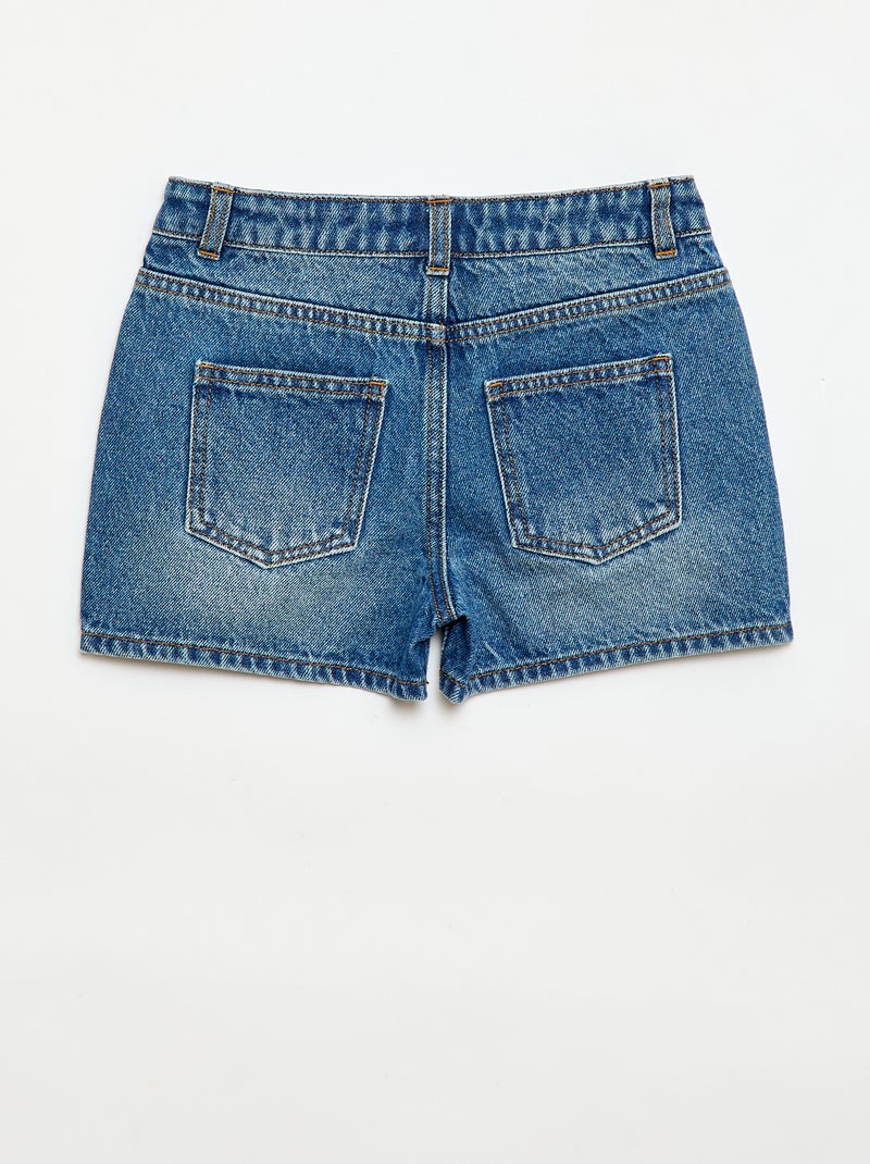 Denimshort met hoge taille Blauw - Kiabi