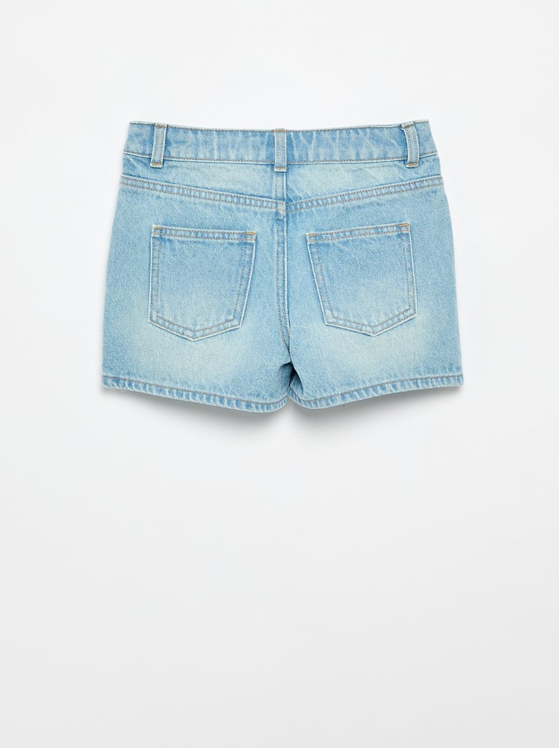 Denimshort met hoge taille Blauw - Kiabi