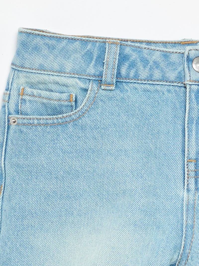 Denimshort met hoge taille Blauw - Kiabi