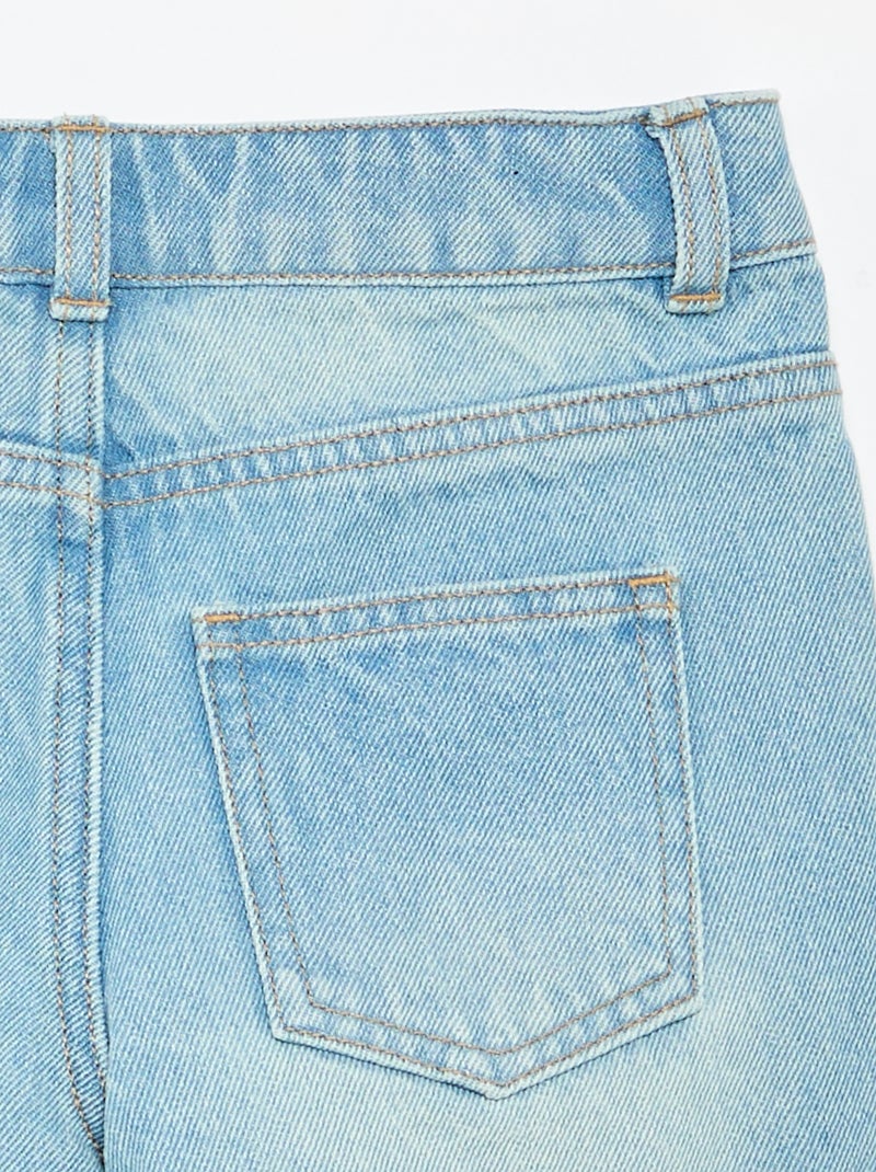 Denimshort met hoge taille Blauw - Kiabi