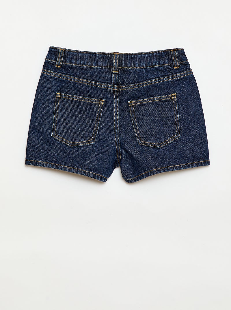 Denimshort met hoge taille Blauw - Kiabi