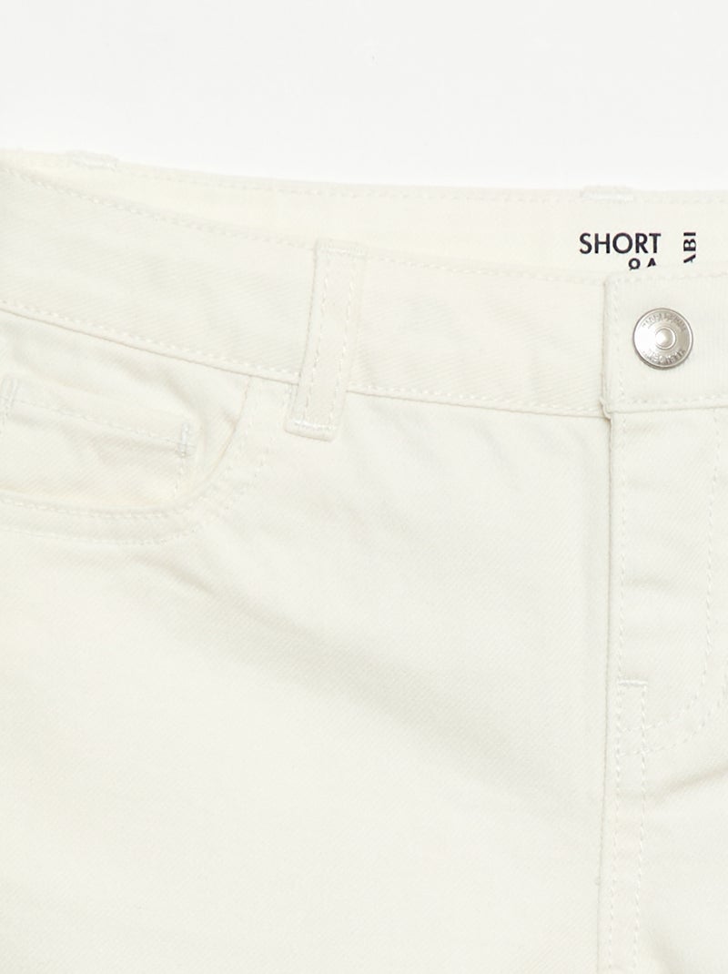 Denimshort met hoge taille Wit - Kiabi