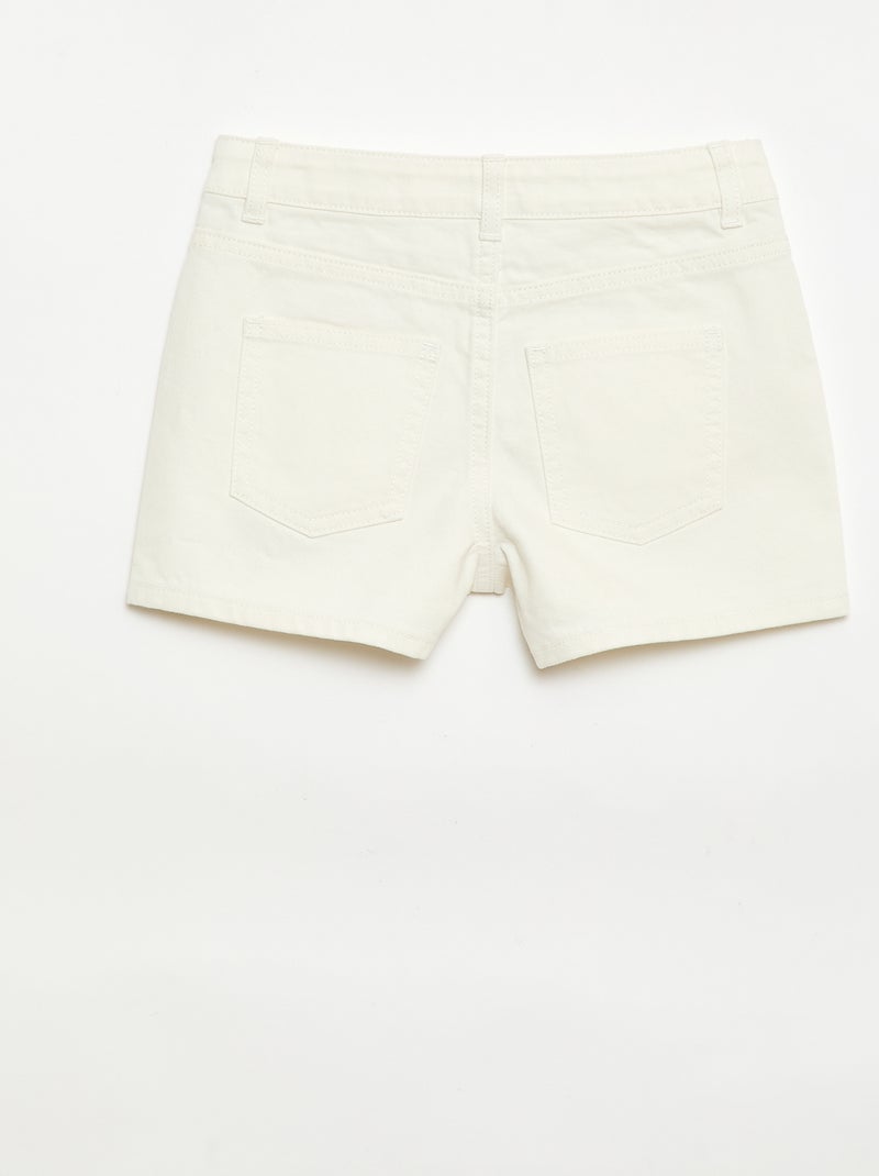 Denimshort met hoge taille Wit - Kiabi