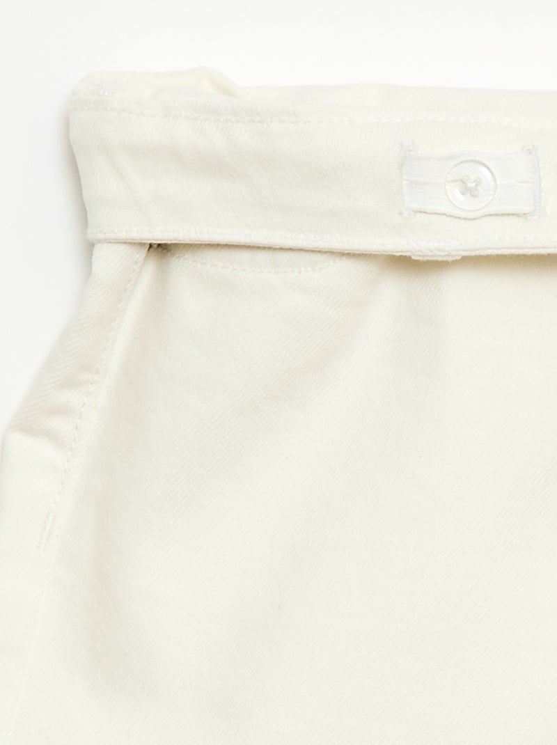 Denimshort met hoge taille Wit - Kiabi