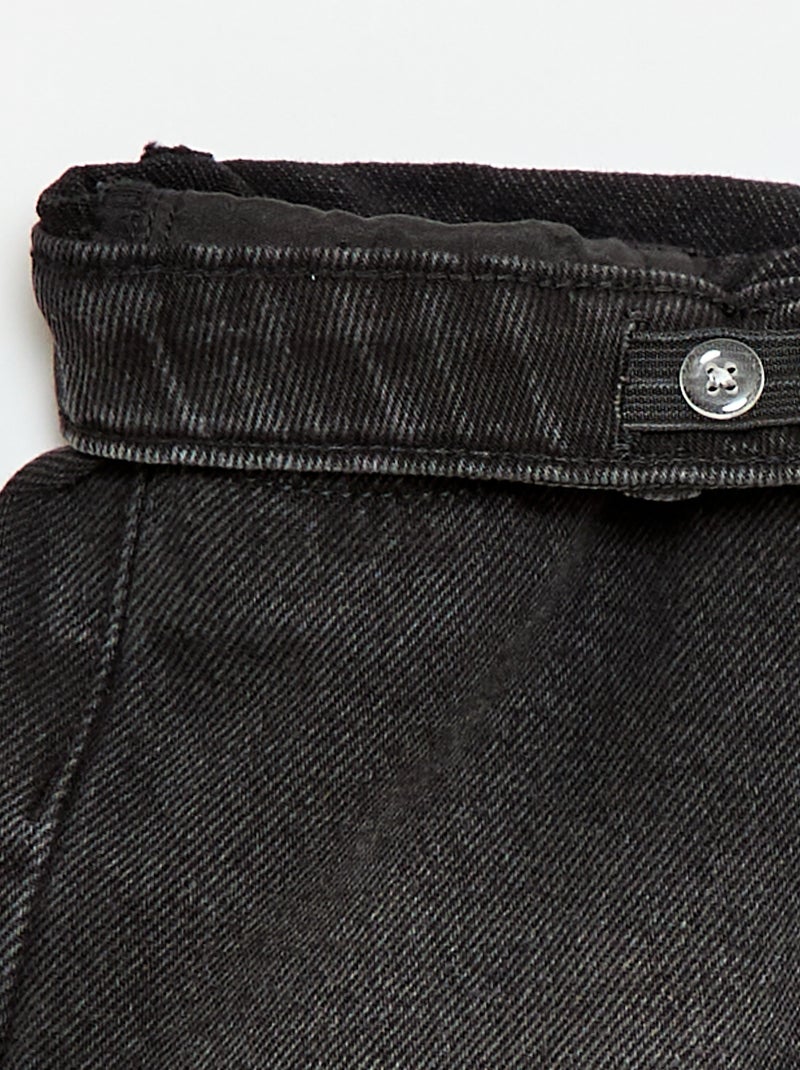 Denimshort met hoge taille Zwart - Kiabi