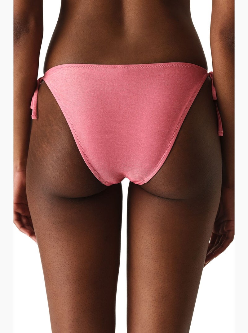 Denisse ruffle bikinibroekje met ruches, middelhoge taille penti Roze - Kiabi