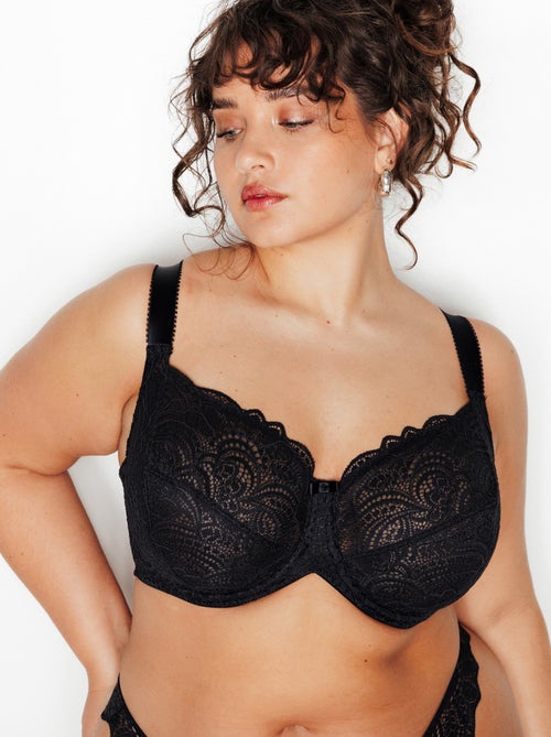 Dentelle beha bedekkend kant zwart - Kiabi