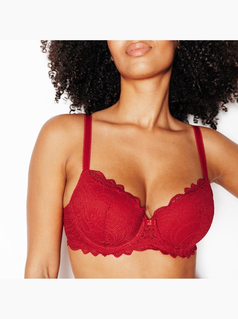 Dentelle beha vergrotend kant rood Rood - Kiabi