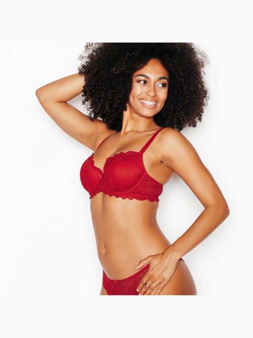 Dentelle beha vergrotend kant rood - Kiabi