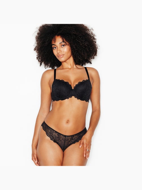 Dentelle beha vergrotend kant zwart - Kiabi