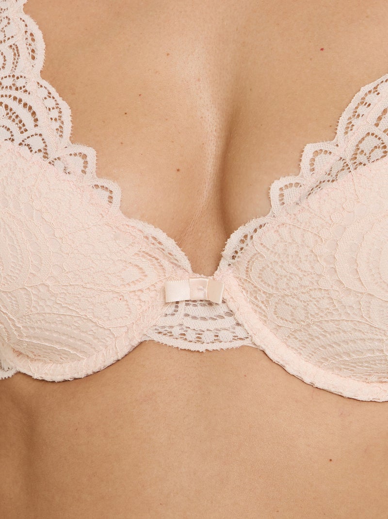 Dentelle beha verstevigend sjaalvorm kant poeder Beige - Kiabi