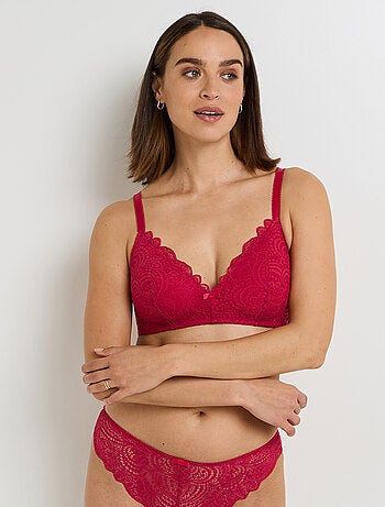 Dentelle beha zonder beugel voorgevormd rood