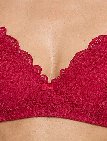 Dentelle beha zonder beugel voorgevormd rood
