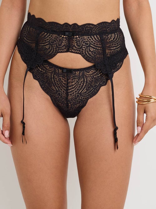 Dentelle korset kant zwart - Kiabi