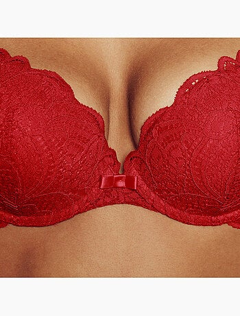 Dentelle push-up beha kant rood