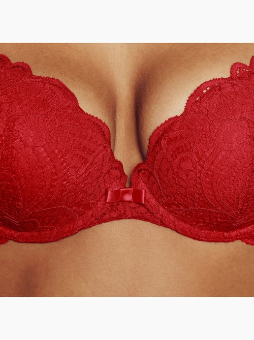 Dentelle push-up beha kant rood - Kiabi