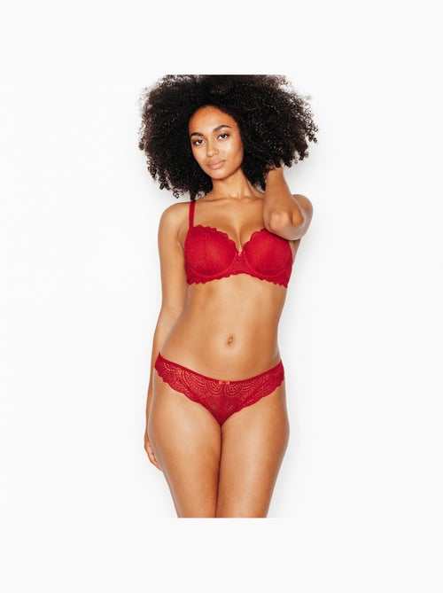 Dentelle tanga kant rood - Kiabi