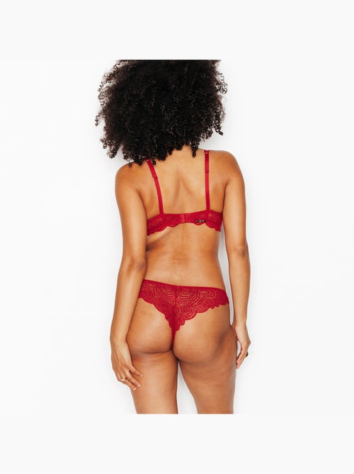Dentelle tanga kant rood - Kiabi