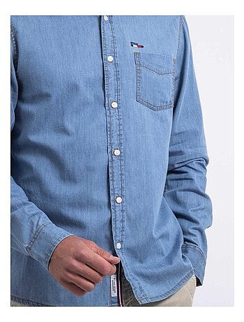 Denvik shirt met lange mouwen en denimlook
