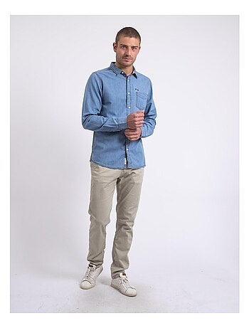 Denvik shirt met lange mouwen en denimlook