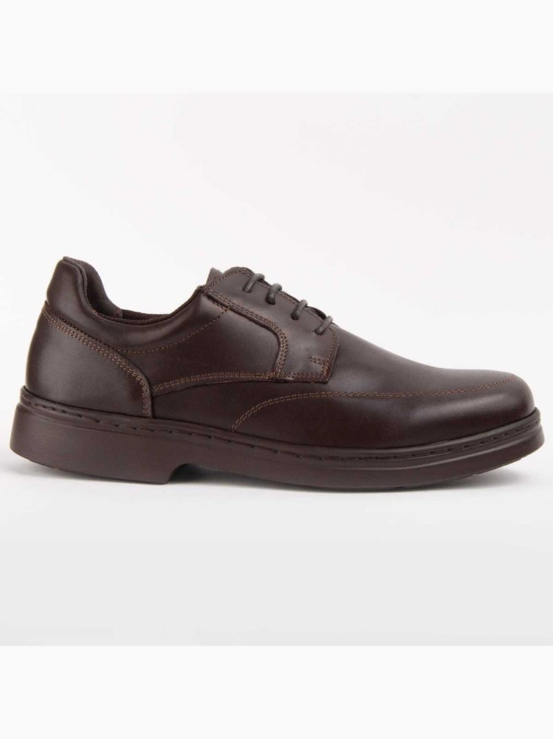 Derby & Richelieu Natuurlijk Leer Purapiel Bruin - Kiabi