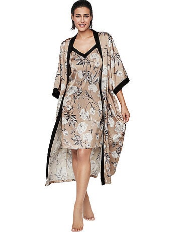 Déshabillé long manches trois quarts malitzia