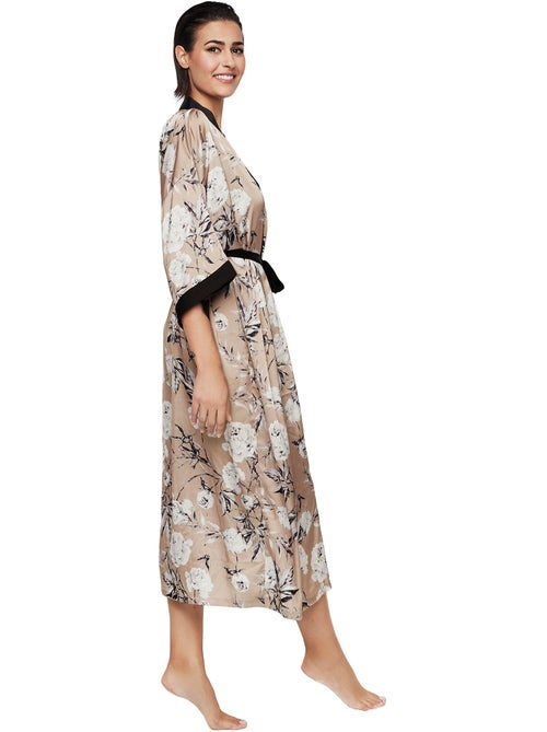Déshabillé long manches trois quarts malitzia - Kiabi