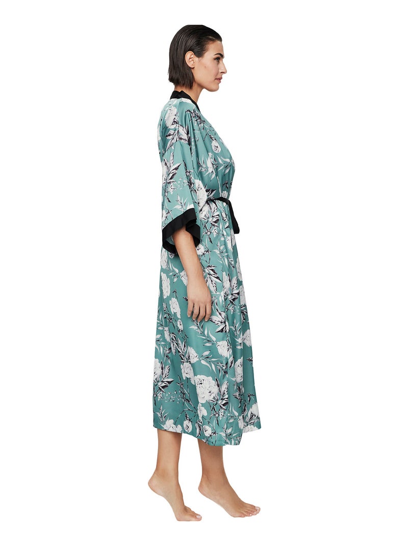 Déshabillé long manches trois quarts malitzia Vert - Kiabi