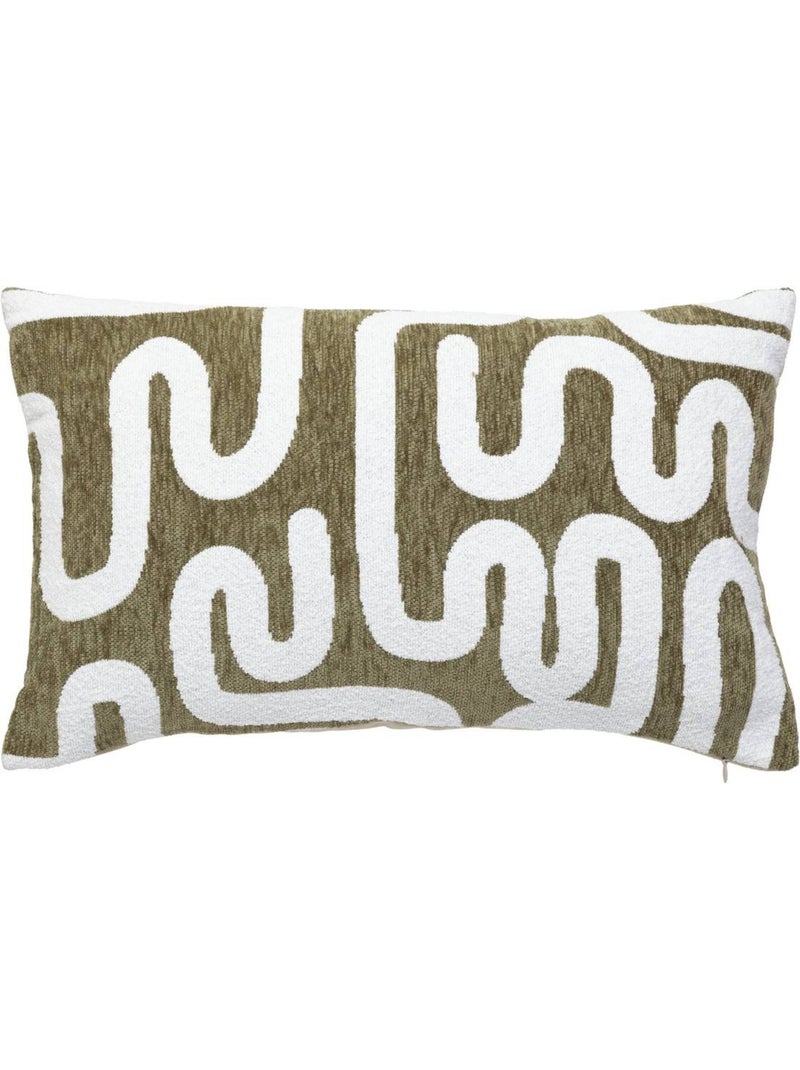 Design chenille kussenhoes Kaki - Kiabi