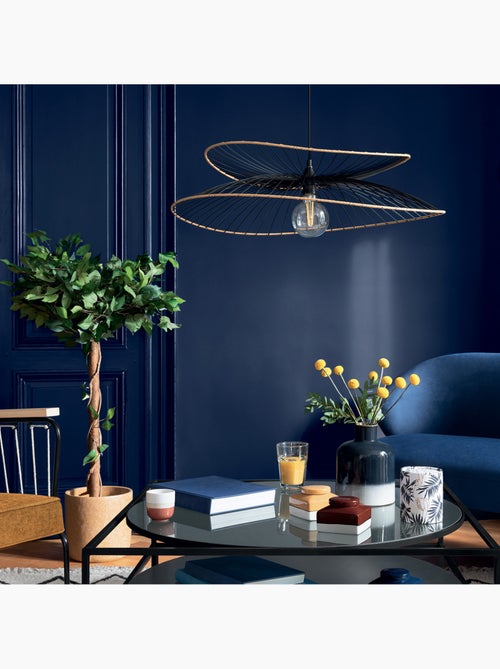 Design hanglamp van metaal en raffia - Kiabi