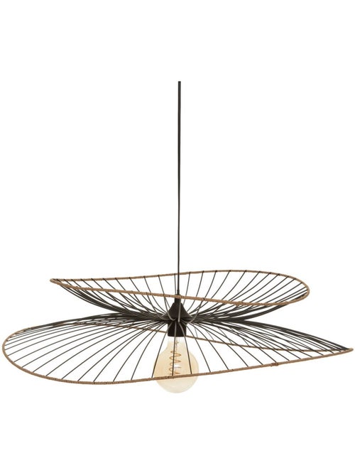 Design hanglamp van metaal en raffia - Kiabi